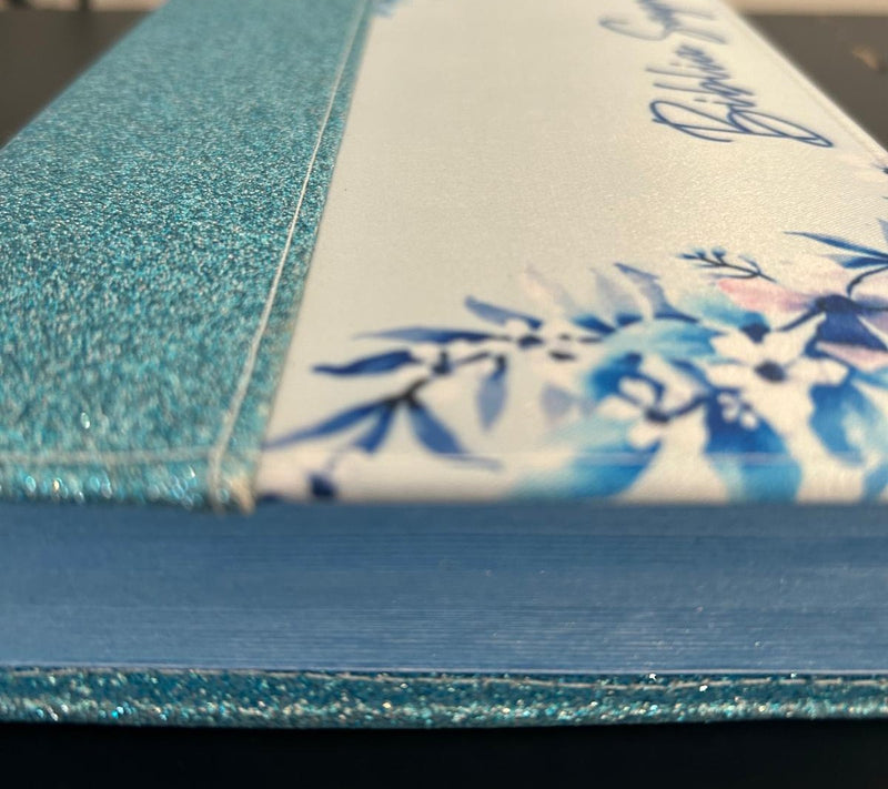 Biblia NVI  Glitter Flores Azuis