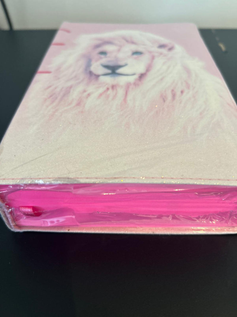 Biblia ARC Glitter Leao Rosa bebe - Harpa