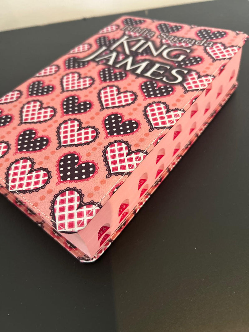 Biblia KJA Fiel - Rosa coraçao